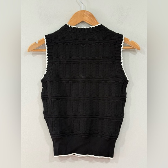 Madewell Black Mixed Stitch Sleeveless Sweater M NWT - Picture 5 of 6